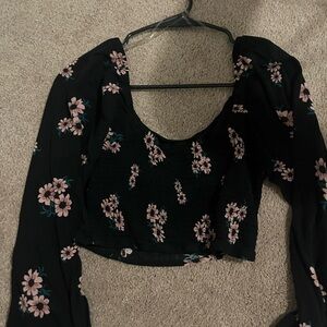 Cropped floral shirt